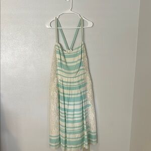 Moulinette Soeurs Mint and Cream Lace, Striped Dress